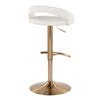 Grotto - Upholstered Adjustable Barstool - Gold Metal Base