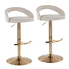 Grotto - Upholstered Adjustable Barstool - Gold Metal Base