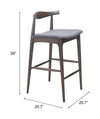 Tuzka Barstool Gray & Espresso — Set of 2