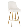 Studded - Marcel Fixed-Height Barstool (Set of 2) - Gold Metal