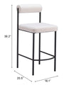 Livorno Counter Stool Ivory — Set of 2