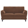 Selma - Velvet Upholstered Crescent Arm Loveseat - Rust