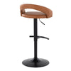 Grotto - Upholstered Adjustable Barstool - Black Metal Base