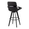 Cosmo - Fixed-Height Barstool (Set of 2) - Black Wood Base, Black Footrest