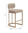 Velar Counter Stool Beige & Bronze — Set of 2