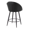 Matisse - 26" Highback Fixed-Height Counter Stool With Swivel And Round Black Metal Footrest (Set of 2) - Black Metal