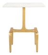Clement - Marble Side Table - White & Gold