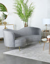 Sophia Upholstered Channel Tufted Sofa Grey — product view 2