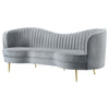 Sophia Upholstered Channel Tufted Sofa Grey — product view 4