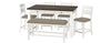 Pub Table, 4 Chairs & Bench Sarasota White/Brn