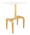 Clement - Marble Side Table - White & Gold