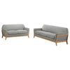 Vaughn 2-piece Fabric Upholstered Flared Arm Sofa Set Grey — product view 2