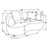Casarin Fabric Channel-Back Loveseat Brown — product view 9