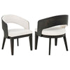 Leandro - Upholstered Dining Arm Chair (Set of 2) - Burnished Black / Cream