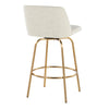 Toriano - 26" Fixed-Height Counter Stool (Set of 2) - Gold Base