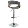 Vintage Mod - Adjustable Barstool - Walnut And Light Gray Fabric