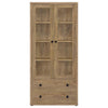 Hawthorne - 4-Shelf Glass Door Tall Cabinet With Drawers