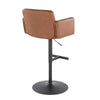 Stout - Adjustable Barstool With Swivel - Black Metal And Camel Faux Leather