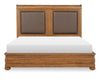 Echelon Upholstered Sleigh Bed — King / Heritage Walnut