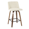 Tintori - Counter Stool (Set of 2) - Walnut And Cream Fabric