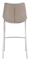 Magnus Barstool (Set of 2) Brown & Silver — Set of 2
