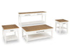 Jasper End Table — Toasted Coconut, Natural White Base