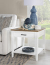 Jasper End Table — Toasted Coconut, Natural White Base