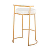 Round Fuji - 26" Fixed-Height Counter Stool (Set of 2) - Gold Base