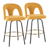 Ava - Upholstered Fixed-Height Barstool (Set of 2) - Black Base