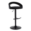 Grotto - Upholstered Adjustable Barstool - Black Metal Base