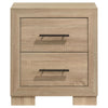 Arielle - 2-Drawer Bedroom Nightstand With Casters - Light Oak