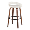 Grotto - Upholstered Fixed-Height Barstool (Set of 2) - Walnut Wood