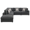 Serene 6-piece Upholstered Modular Sectional Sofa Charcoal — product view 5