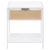 Amherst - 1-Drawer Radio Weave Rattan Metal Side Table