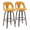 Ava - Upholstered Fixed-Height Barstool (Set of 2) - Walnut Glazed Wood Base