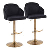 Dahlia - Adjustable Barstool (Set of 2) - Gold Metal Base