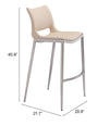 Ace Barstool (Set of 2) Light Pink & Silver — Set of 2