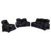 Zuma - Faux Leather Dual Power LED Sofa Set