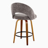 Renee - Upholstered Fixed-Height Barstool (Set of 2) - Walnut Wood Base