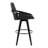 Cosmo - Fixed-Height Barstool (Set of 2) - Black Wood Base, Black Footrest
