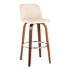 Toriano - 30" Fixed-Height Barstool (Set of 2) - Walnut And Beige