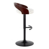 Grotto - Adjustable Barstool - Black Metal, Mahogany Wood