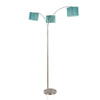Willow Trio - 84" Metal Floor Lamp - Brushed Nickel And Turquoise Linen from Grandview Gallery