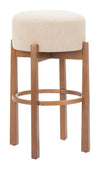 Nade Barstool Beige & Walnut — Set of 2