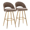 Renee - Upholstered Fixed-Height Barstool (Set of 2) - Gold Base