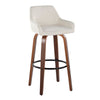 Daniella - 30" Fixed-Height Barstool (Set of 2) - Walnut And White