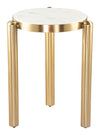 Noan - Side Table - White / Gold