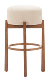 Nade Barstool Beige & Walnut — Set of 2