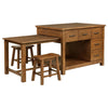 Mayfair - 3 Piece Kitchen Island With Extension Table - Dark Oak