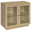 Tilbury - 2-Door Glass Front Accent Display Cabinet - Light Oak
